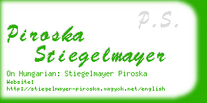 piroska stiegelmayer business card